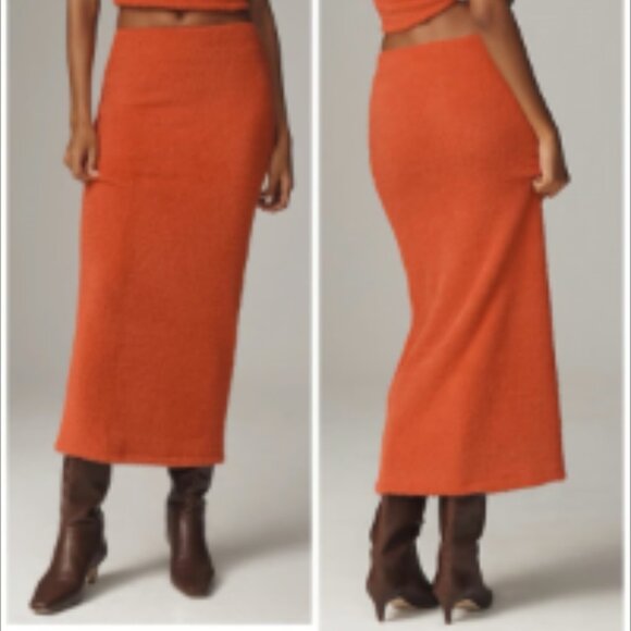 Brand New 2-Piece Anthropologie Fuzzy Knit Skirt Set by Maeve - Picture 3 of 8
